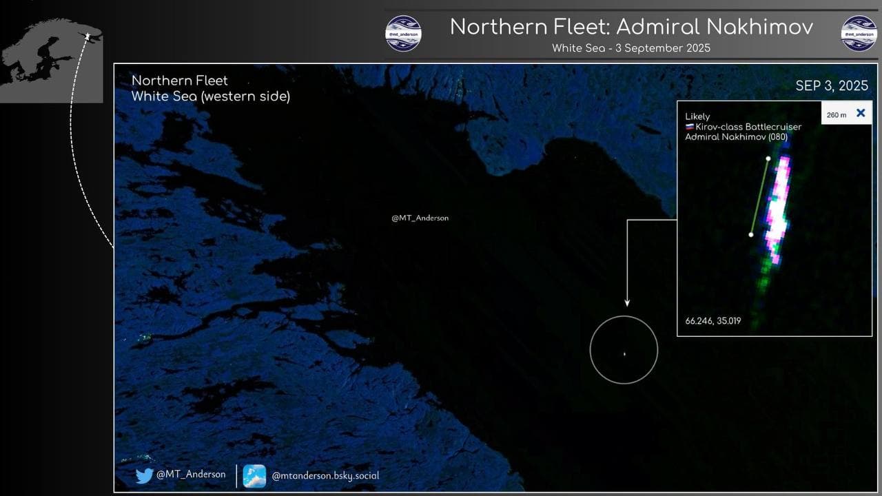 Крейсер&nbsp;«Адмирал Нахимов» в Белом море