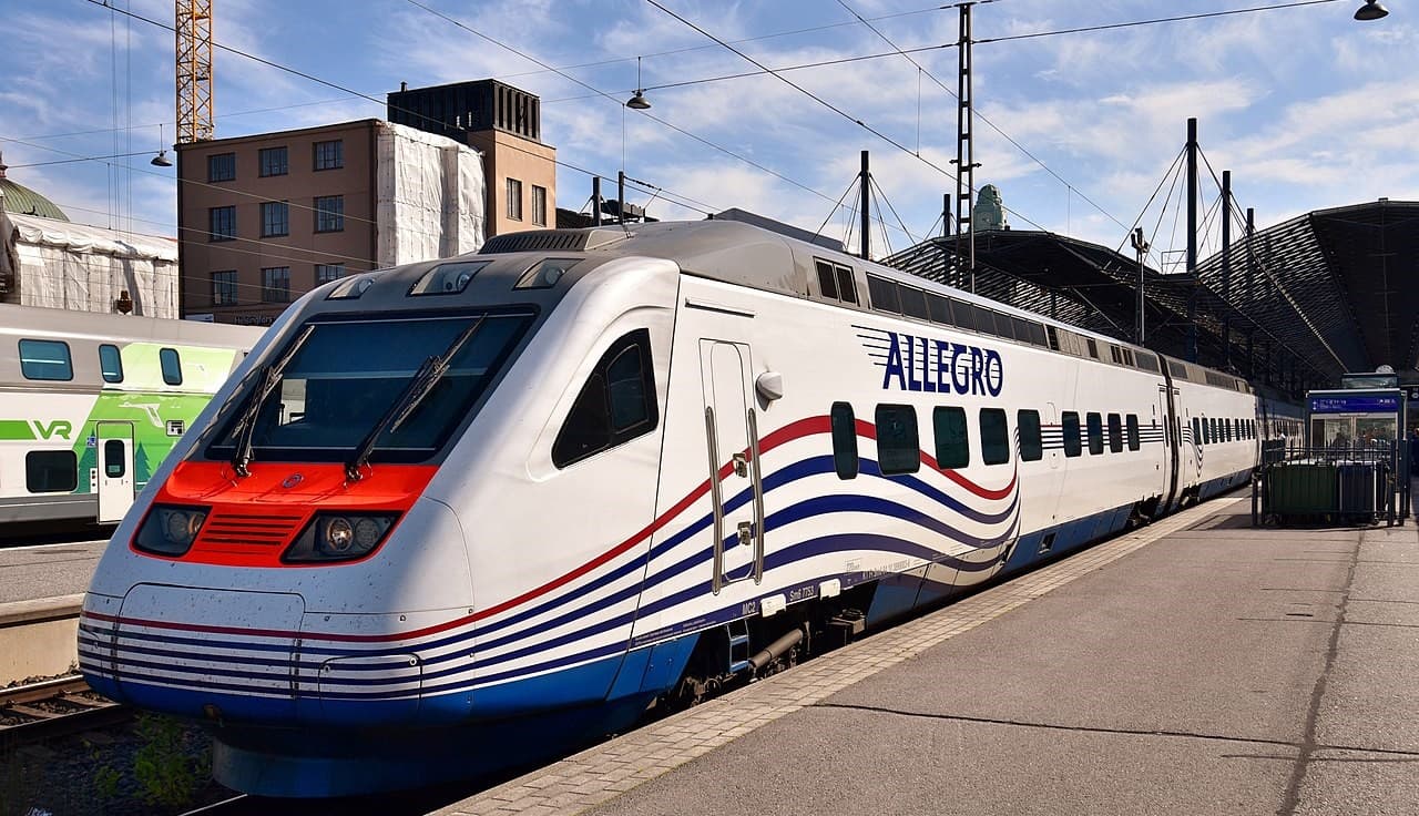 Allegro train that ran between St. Petersburg and Helsinki