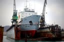 La base flotante Dalmos construida en Nikolaev fue reparada en Nakhodka