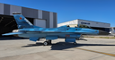 El caza F-16 repintado con el camuflaje del Su-34 que no es "detectado" por los radares