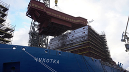 Running Bridge Installed on "Chukotka" Nuclear Icebreaker — 170-ton Structure Takes Its Place