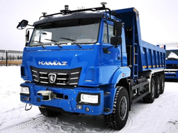El camión volquete no tripulado KAMAZ-65119 comenzó a someterse a pruebas en una cantera de granito en la RPD