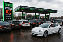 La escasez de combustible en el país no ha provocado que los rusos se pasen masivamente a los coches eléctricos