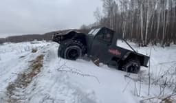 Новый российский многоцелевой пикап АГ-34 победил снега и ледяное бездорожье