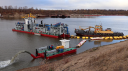 Новый земснаряд Цемлянского судомеханического завода прошел испытания