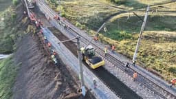 The first section of modernized track appeared on the Trans-Siberian Railway