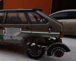 VAZ-2109 on "Half Circles": Novosibirsk Modders Conduct Experiment with Halved Wheels