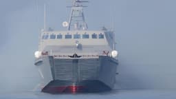 Assault boat "Midshipman Lermontov" destroyed BEC in the Baltic Sea with KPVT machine gun fire