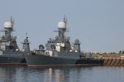 The "Kabardino-Balkariya" ship with RBU-6000 rocket launcher and torpedoes destroyed targets in the Baltic Sea