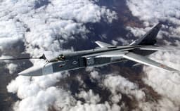 Il-78 refueled Su-30SM, Su-30SM2 and Su-24M of the Russian Aerospace Forces in the sky over the Kaliningrad region