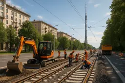 С небес на землю: новый трамвайный участок соединит улицу Академика Королёва и станцию МЦД Останкино