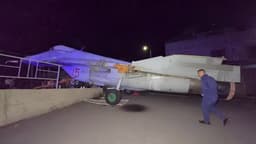 Russian MiG-29 Collides with a Pole and Airfield Fence in Armenia