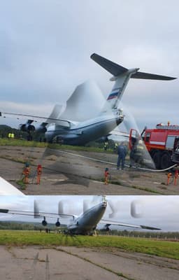 Военный самолёт Ил-76 совершил аварийную посадку в Красноярске
