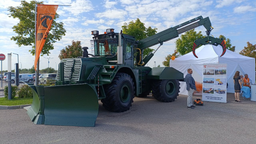 Updated version of the PMZ "Stanislav-704" wheeled bulldozer presented at the Eurasia Construction Technology 2025 exhibition