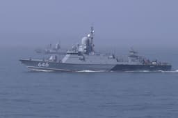 Missile "Buyans" and "Gepard" of the Caspian Flotilla opened fire from AK-177 artillery and Osa-MA-2 anti-aircraft guns