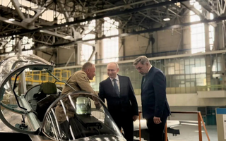Modernized Yak-130M combat aircraft shown to Putin