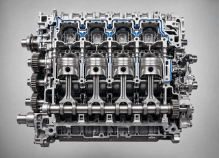 Four-shaft engine with mirrored piston movement created in Veliky Novgorod