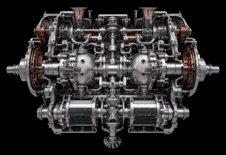 Kaluga engineers combined engine and generator in a two-stroke piston mechanism