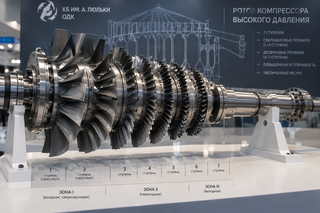 Lyulka Design Bureau developed a supersonic 7-stage engine rotor