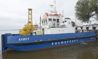 El nuevo buque de apoyo "Aliot" se utilizará junto con las dragas del proyecto FPW1 en el canal Volga-Caspio