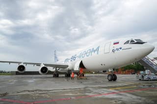 The newest transcontinental passenger aircraft Il-96-400M was shown inside and out