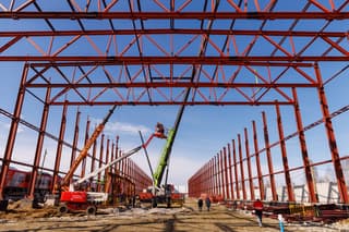 A giant complex for building high-speed trains of the future is being erected on the territory of the "Ural Locomotives" plant