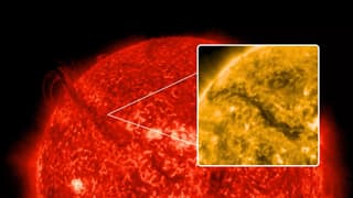 Giant "Fire Canyon" as Long as the Distance from Earth to the Moon Forms on the Sun