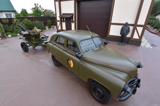 GAZ-M72 "GDR Army" with anti-aircraft gun assembled from the memories of a Soviet officer