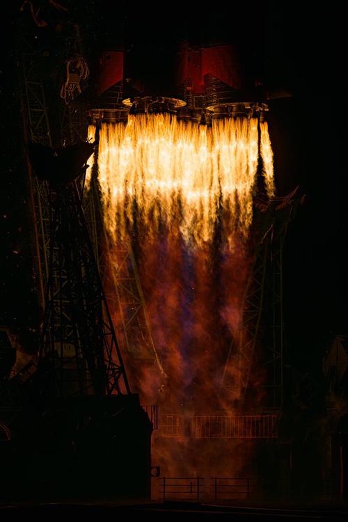 Llama del cohete Soyuz