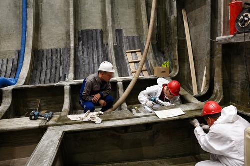 Construcción del casco de un buque en las instalaciones de OSK