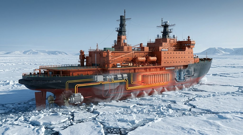 Excess power of nuclear icebreaker proposed to be converted into hot air