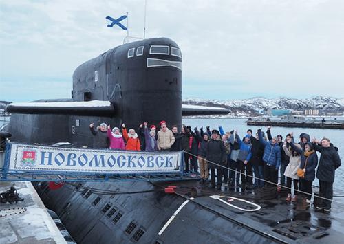 Submarino "Novomoskovsk" en Gadzhievo, región de Murmansk