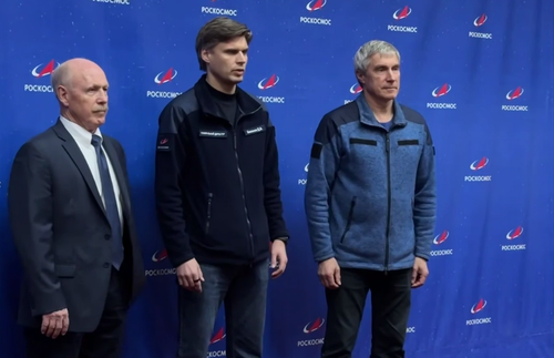 Kenneth Bowersox, Dmitri Bakanov y Serguéi Krikaliov