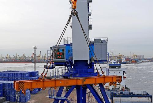 New portal crane in the Sea Port of St. Petersburg