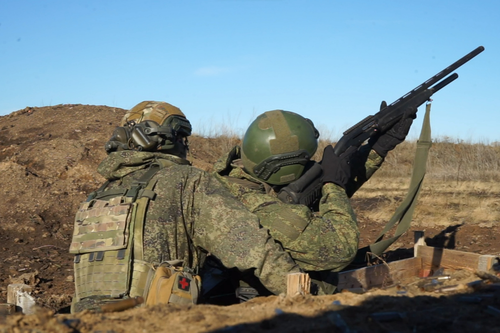Drone destruction exercises using a shotgun
