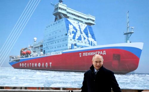 Владимир Путин на церемонии закладки атомного ледокола «Ленинград»