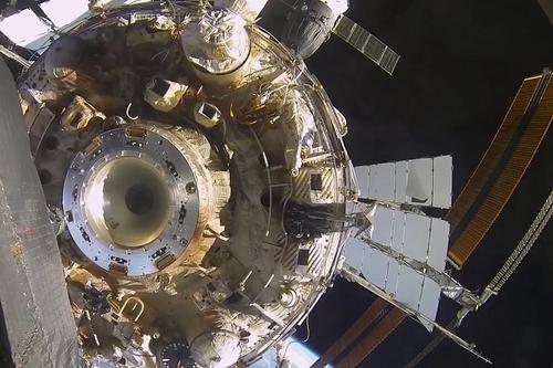 Acoplamiento de una nave espacial con la ISS. Foto: RKS<br>