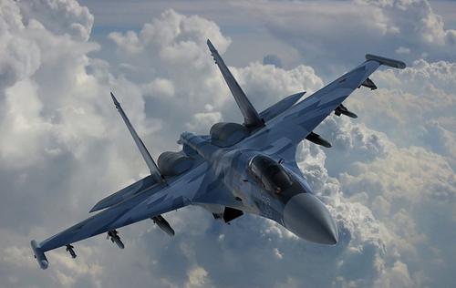 Su-35 - uno de los famosos supercazas rusos.<br>