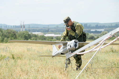 Calculation of the Orlan-10 UAV of the Airborne Forces of the Russian Armed Forces at the joint tactical exercise "Slavic Brotherhood 2018". Raevsky training ground (Krasnodar Territory).