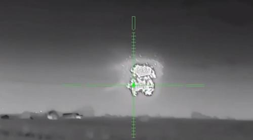 Момент взрыва FPV-дрона