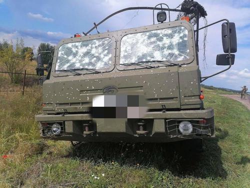 Кабина установки РСЗО «Ураган» после попадания HIMARS