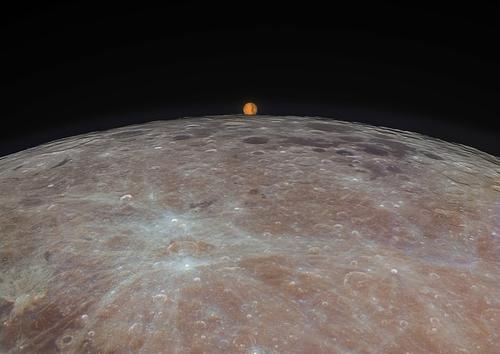 Amanecer de Marte sobre la Luna