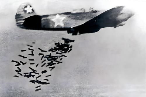 Dropping anti-tank bombs with a cumulative effect (PTAB)