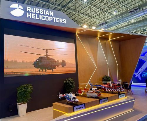 Stand of Russian Helicopters Holding