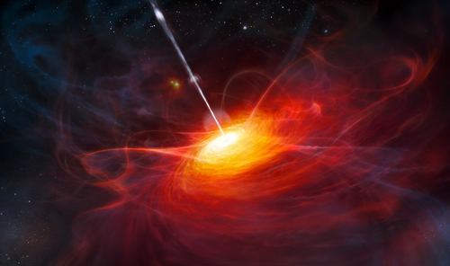 Artistic representation of a quasar