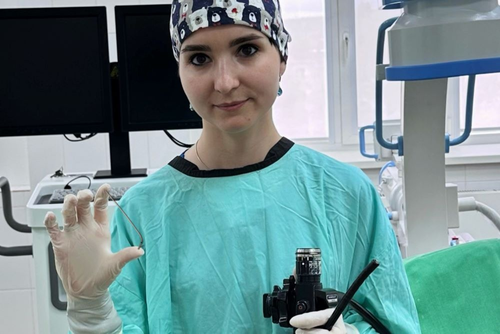 Photo from the stent placement procedure