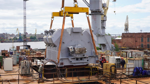 All propulsion electric motors installed on the newest icebreaker Chukotka of Project 22220