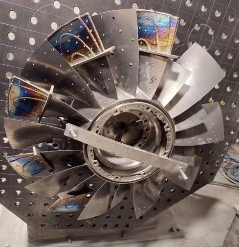 restored fan blades of a gas turbine engine