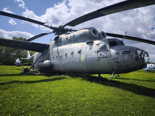 Mi-6 helicopter in the Civil Aviation History Museum before restoration