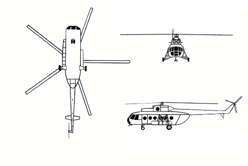 Mi-8 in three projections